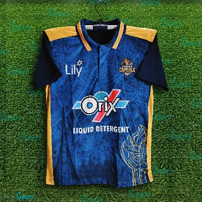 Picture of Dhaka Capaitals BPL Short Sleeve Polo Cricket Jersey For Men - BPL Half Sleeve T Shirt - Dhaka Jersey 2025-26