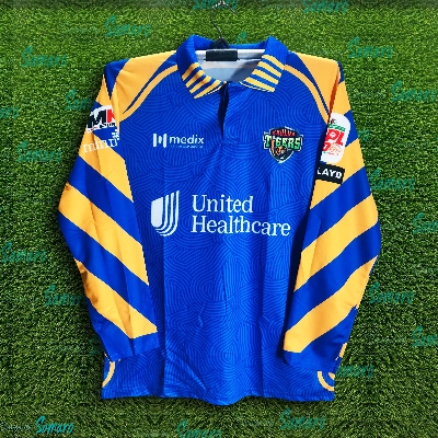 Picture of Khulna Tigers Premium Full Sleeve Polo Cricket Jersey For Men - BPL Long Sleeve T Shirt - Khulna Jersey 2025-26