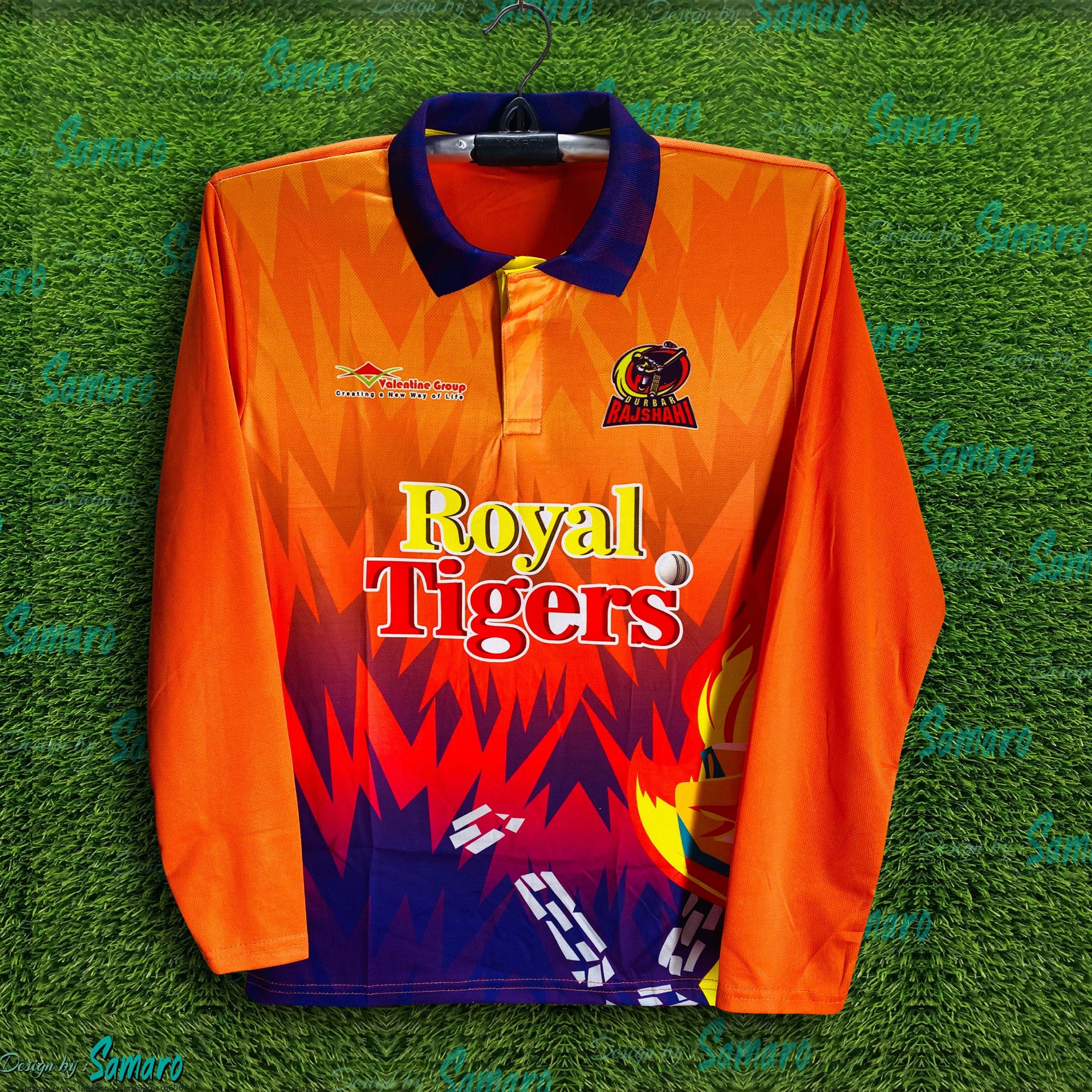 Picture of Durbar Rajshahi Full Sleeve Polo Cricket Jersey For Men - BPL Long Sleeve T Shirt - Rajshahi Jersey 2025-26