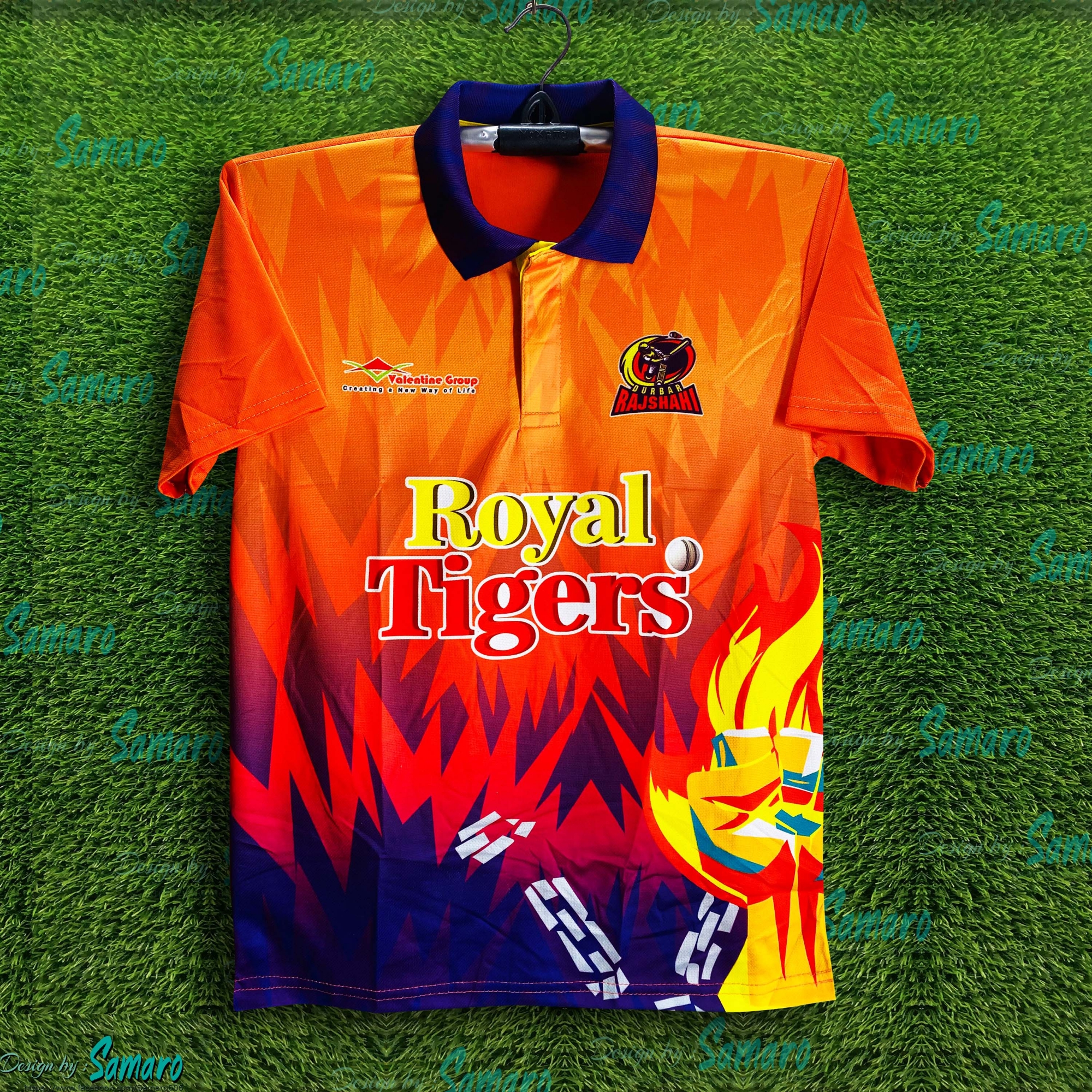 Picture of Durbar Rajshahi Short Sleeve Polo Cricket Jersey For Men - BPL Half Sleeve T Shirt - Rajshahi Jersey 2025-26