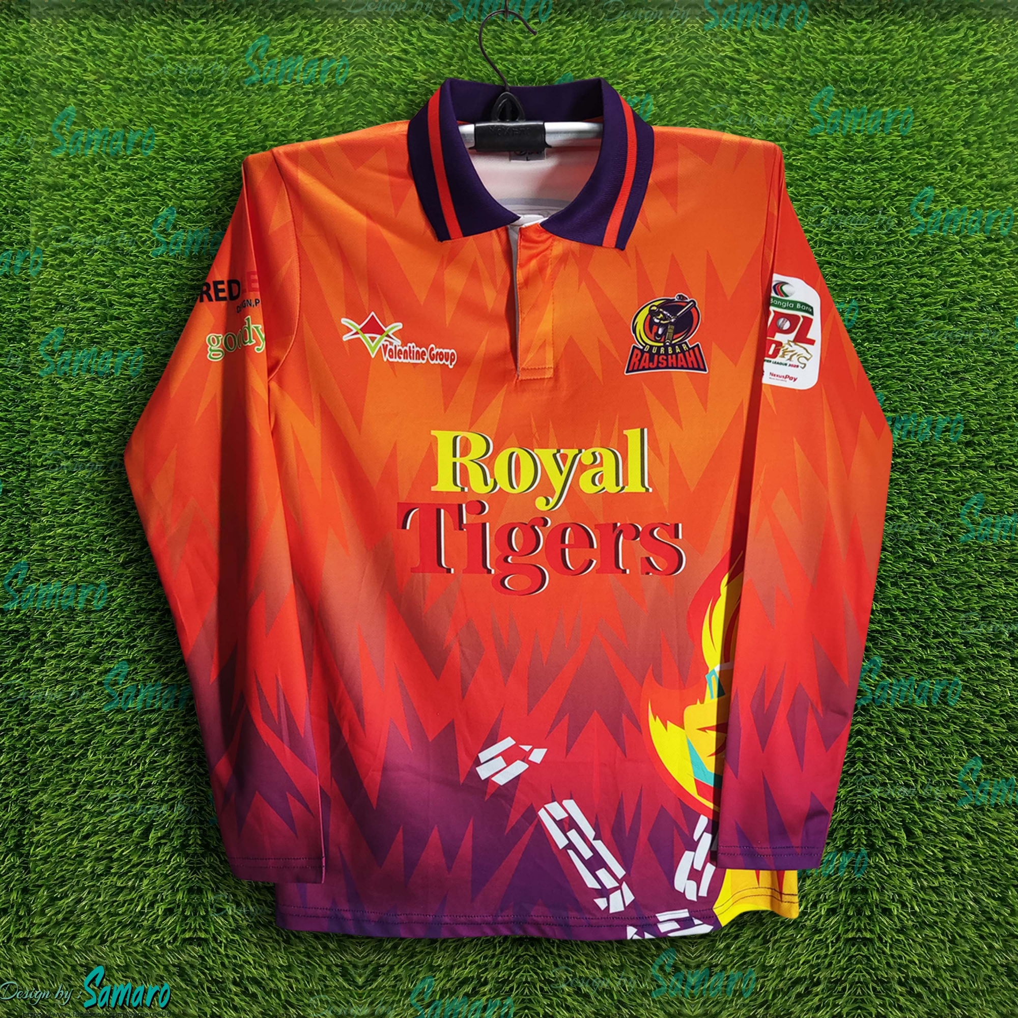 Picture of Durbar Rajshahi Premium Full Sleeve Polo Cricket Jersey For Men - BPL Long Sleeve T Shirt - Rajshahi Jersey 2025-26