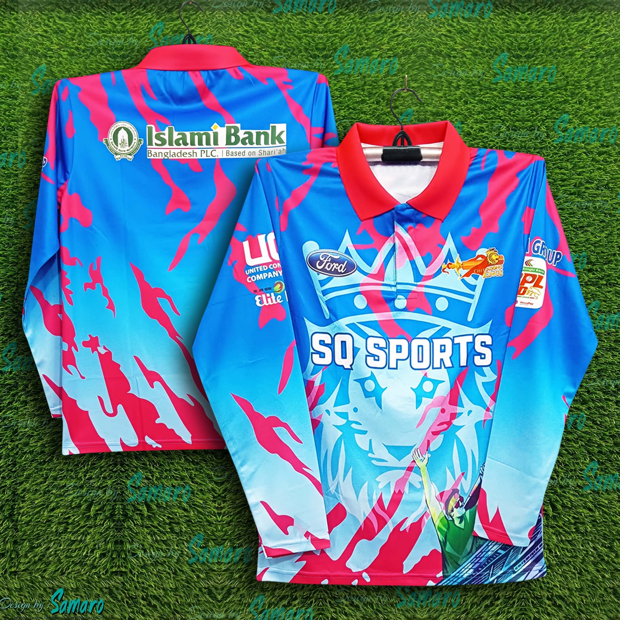 Picture of Chittagong Kings Premium Full Sleeve Polo Cricket Jersey For Man - BPL Long Sleeve T Shirt - Chittagong 2025-26