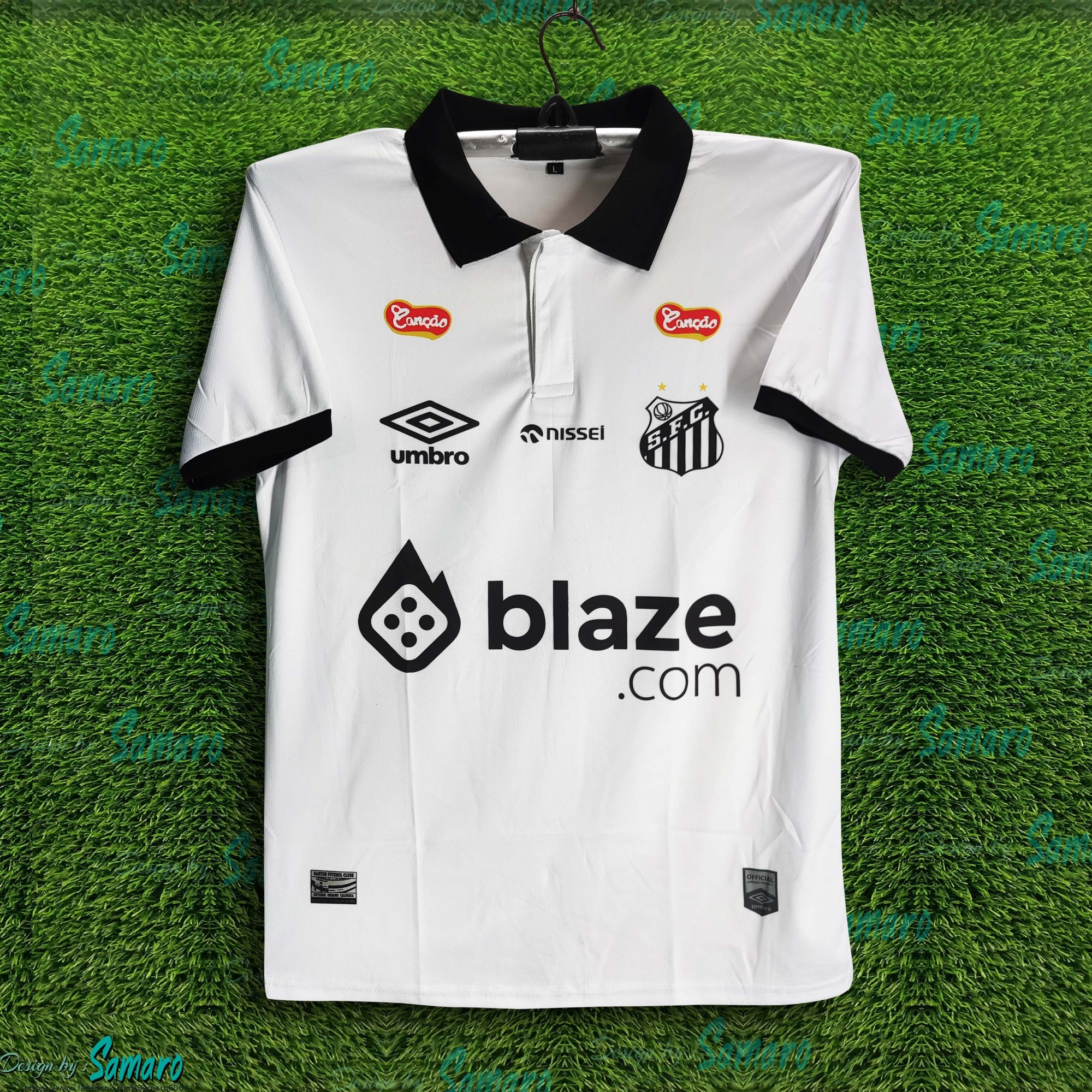 Picture of Santus Short Sleeve Polo Football Jersey For Man - Neymar jr Half Sleeve Polo Jersey - Santos Jersey 2025/26