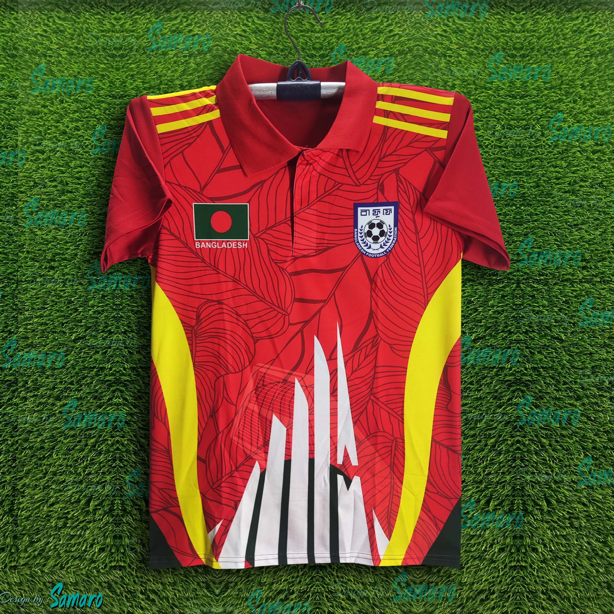 Picture of B-d Short Sleeve Collar Football Jersey for Man - Half Sleeve Polo - Bangladesh Fan Jersey