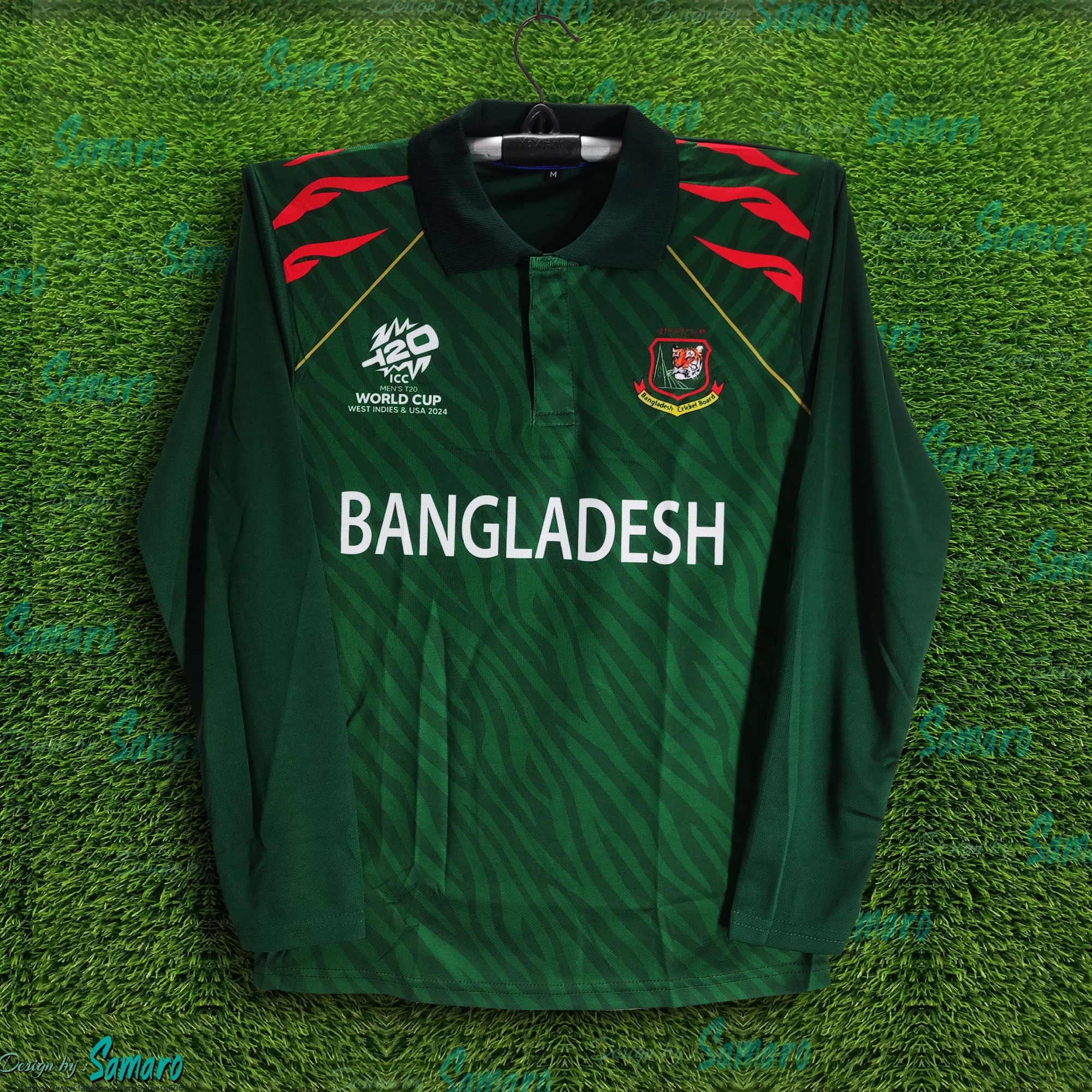 Picture of Bangladesh T20 World Cup Jersey - Full Sleeve Polo Cricket Jersey For Men - Bangladesh Cricket Jersey 2025/26