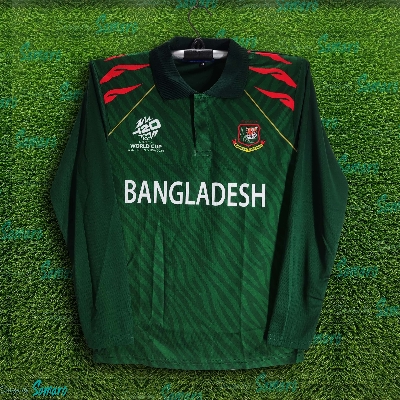 Picture of Bangladesh T20 World Cup Jersey - Full Sleeve Polo Cricket Jersey For Men - Bangladesh Cricket Jersey 2025/26