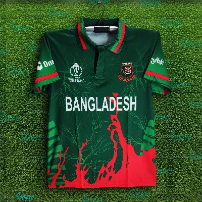 Picture of Bangladesh Short Sleeve Polo Cricket Jersey  For Men - Bangladesh World Cup Jersey - Bangladesh Cricket Jersey 2025/26
