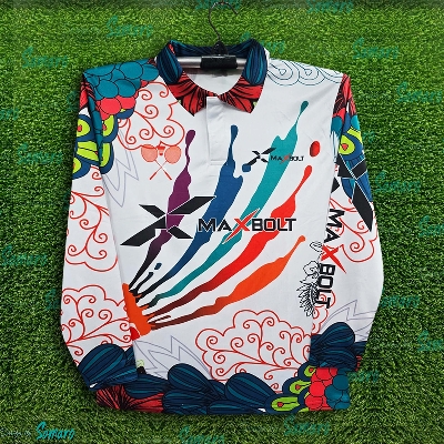 Picture of Maxbolt Long Sleeve Polo Jersey 2025/2026 Thai Premium Jersey For Men - Winter & Bike t shirt - Maxbolt Badminton Jersey 2025