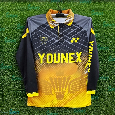 Picture of Yonex Long Sleeve Polo Jersey 2025/2026 Thai Premium Jersey For Men - Winter & Bike t shirt - Younex Badminton Jersey 2025