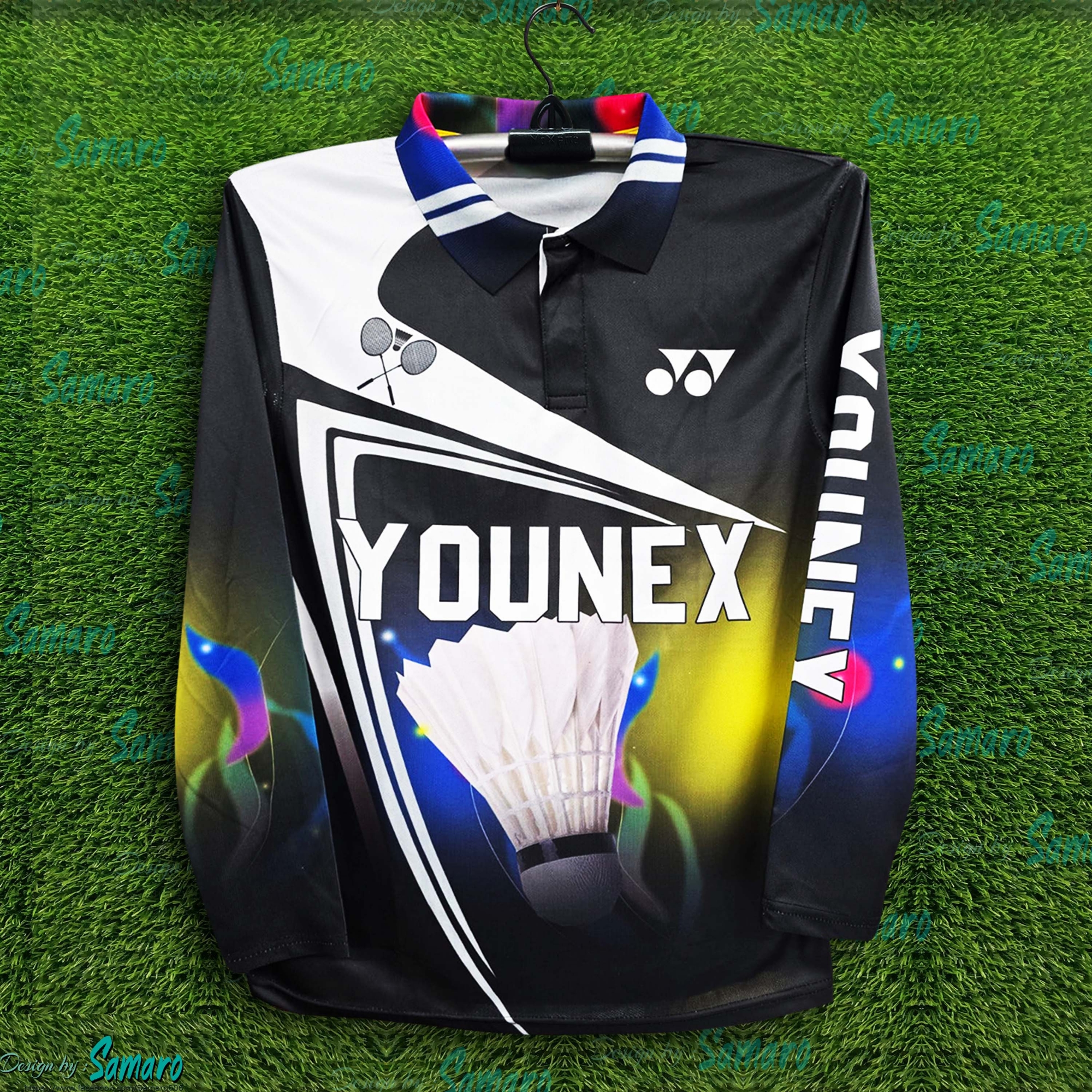Picture of Yonex Long Sleeve Polo Jersey 2025/2026 Thai Premium Jersey For Men - Winter & Bike t shirt - Younex Badminton Jersey 2025