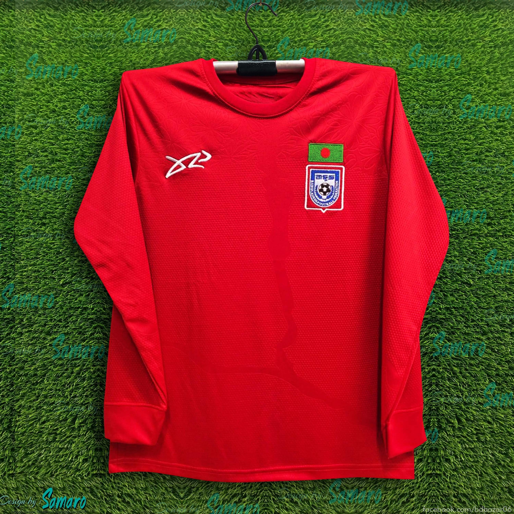 Picture of B-D full Sleeve Jersey 2025/2026 Thai Premium Football Jersey For Men - Long Sleeve - Bangladesh Fan Jersey 2025