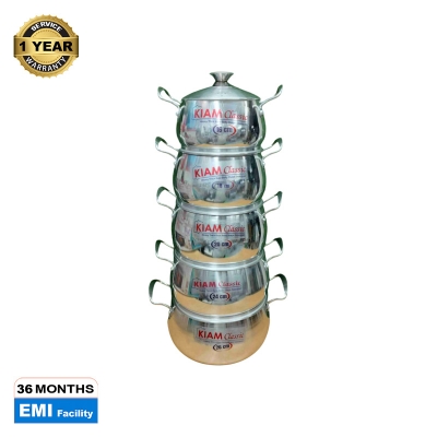 Picture of Kiam Heavy Thick Base Belly Shape Saucepan  Set 10 in 1- 10 pcs set 