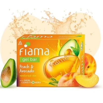 Picture of International Indian product Fiama gel bar Peach and Avocado Soap used for male/ female - 125 gm