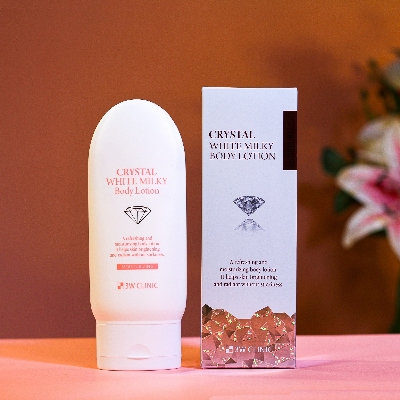 Picture of International Korean Product Skin care 3W CLINIC CRYSTAL WHITE MILKY Body Lotion used for male/female - 150 gm