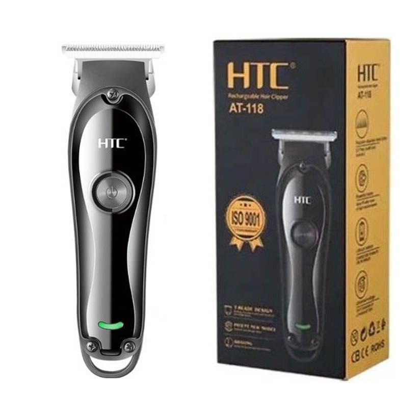 Picture of HTC AT-118 Professional T-blade Zero Cutting For Barber And Home Use Lithium Battery LED Display Two Speeds Control Hair Clipper For Hair Cutting