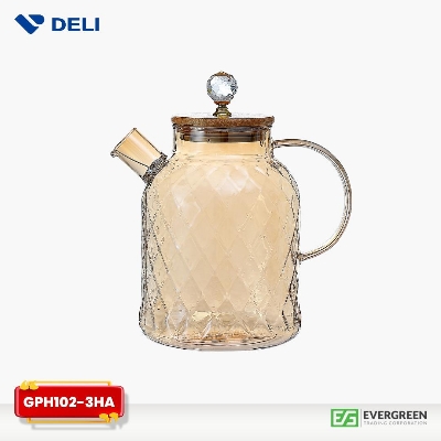 Picture of 1800 ml Glass Water Pitcher with Lid, Glass Water Kettle, Stovetop & Microwave Safe Glass Borosilicate Teapot, Glass Teapot, for Tea Coffee.