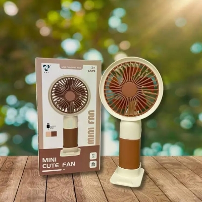 Picture of Portable Mini Fan - USB Rechargeable Battery with LED Light - Fasting Charging and Low Power Consumption - Adjustable Speed