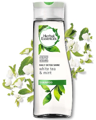 Picture of International Thailand product hair care Herbal Essence DAILY DETOX SHINE white tea and mint shampoo used for male/ female - 400 ml