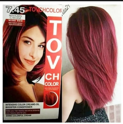 Picture of International Hair styling China product TOVCHCOLOR hair color used for male / female shade no 7.45 - 80 ml X 25