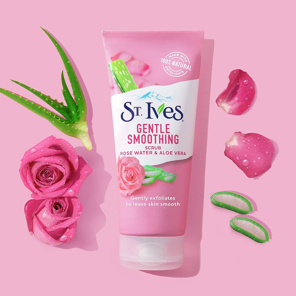Picture of International USA Product St. Ives Gentle Smoothing Rose Water and Aloe Vera Scrub 170gm