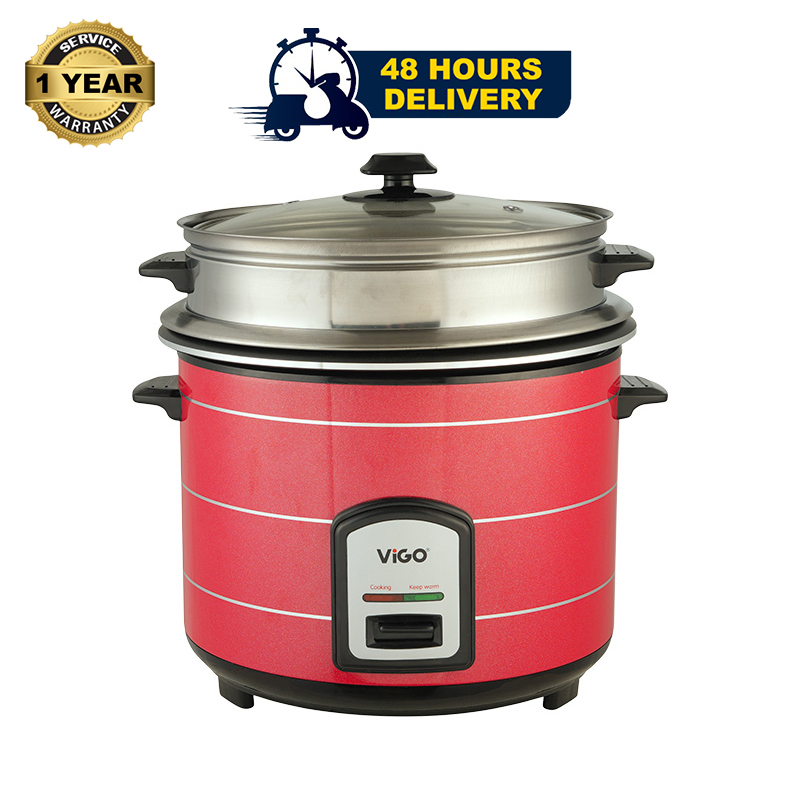 Picture of Vigo Rice Cooker -3.0L 1100W REL-50-05 SS-Red-Single Pot-Regular with Magnetic Switch and Thermostat