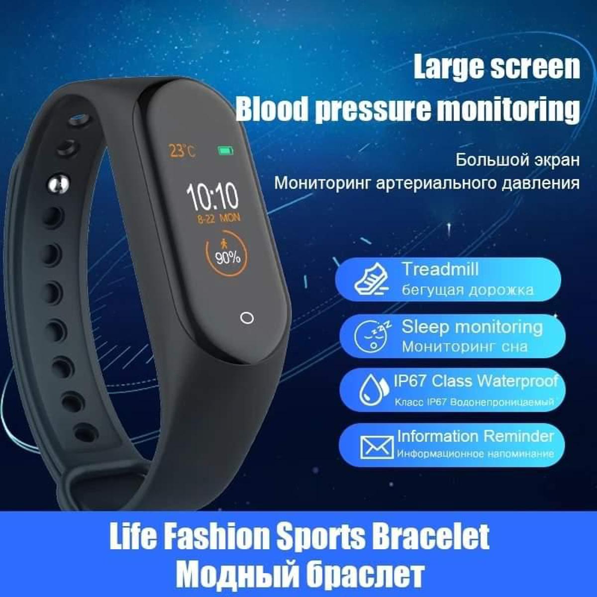 Picture of M4 Fitness Bracelet OLED Color Touch Screen Smart Wristband Global Version - Black