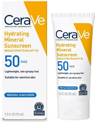 Picture of International USA Product Cerave Hydrating Mineral Sunscreen SPF 50 Face for Sensitive Skin 75ml