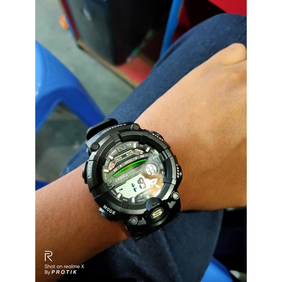 Picture of LASIKA W-H9015  Water Resistance/ Waterproof 50m Silicon Digital Watch for Men With Lasika Box - Red(null)