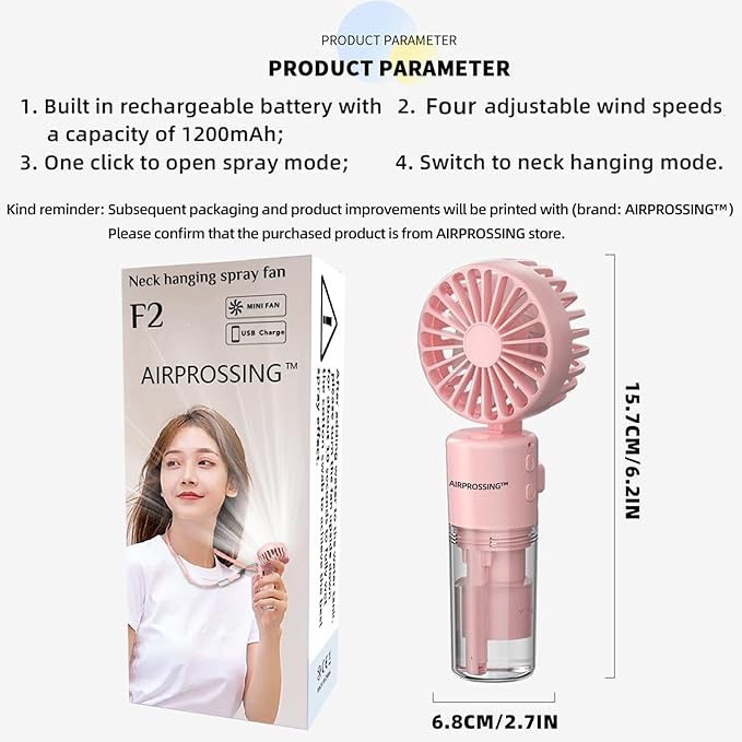 Picture of Neck hanging spray fan pink f2