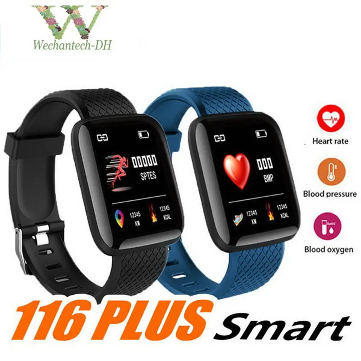 Picture of D116 PLUS Smart Bracelet Heart Rate Blood Pressure Monitor Wristbands Outdoor Sports Fitness Band Waterproof Smart Digital Watch