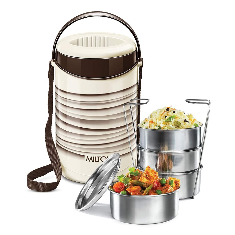 Picture of MILTON New Econa 4 Stainless Steel Tiffin Box, Set of 4, Ivory