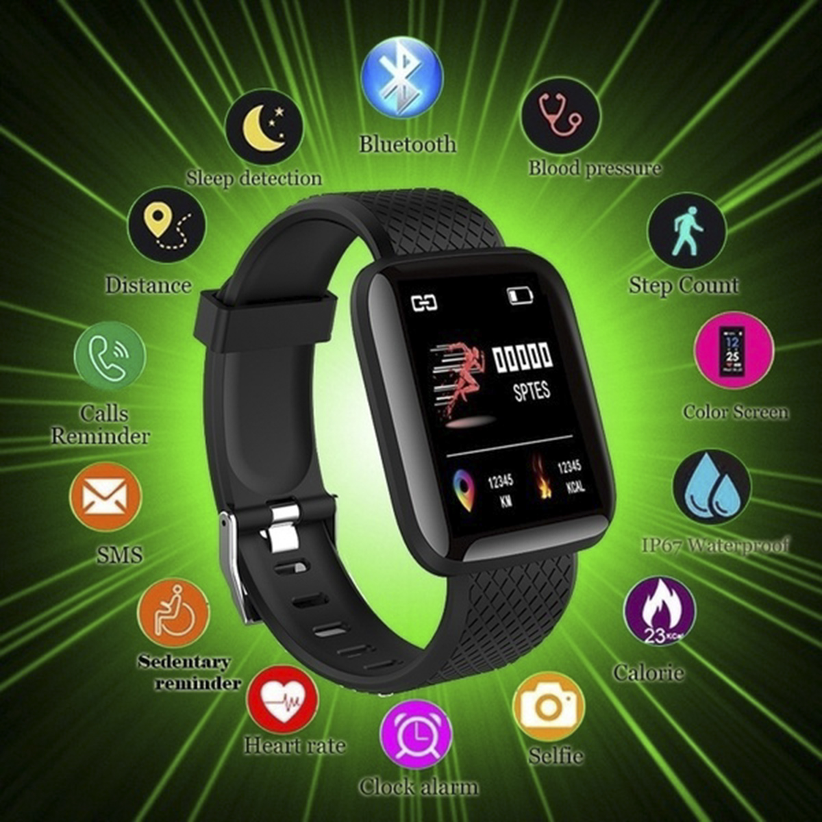 Picture of D116 Plus Smart Bracelet Fitness Band Waterproof Smart Digital Watch - Watch For Men - Watch - Watch For Men - Watch