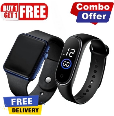 Picture of 1 buy 1, squares LED Digital Sports Watch and Ring Touch Watch, Combo Offer