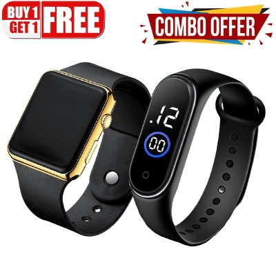 Picture of Buy 1 get 1,Square LED Digital Sports Watch And Ring Touch Watch, Combo Offer