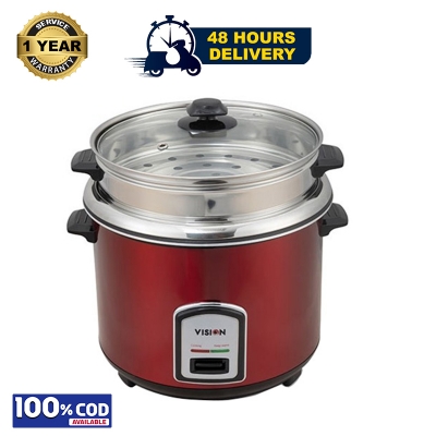 Picture of VISION 3.0 Liter Rice Cooker REL-50-05 Stainless Steel Single Pot Regular Red 