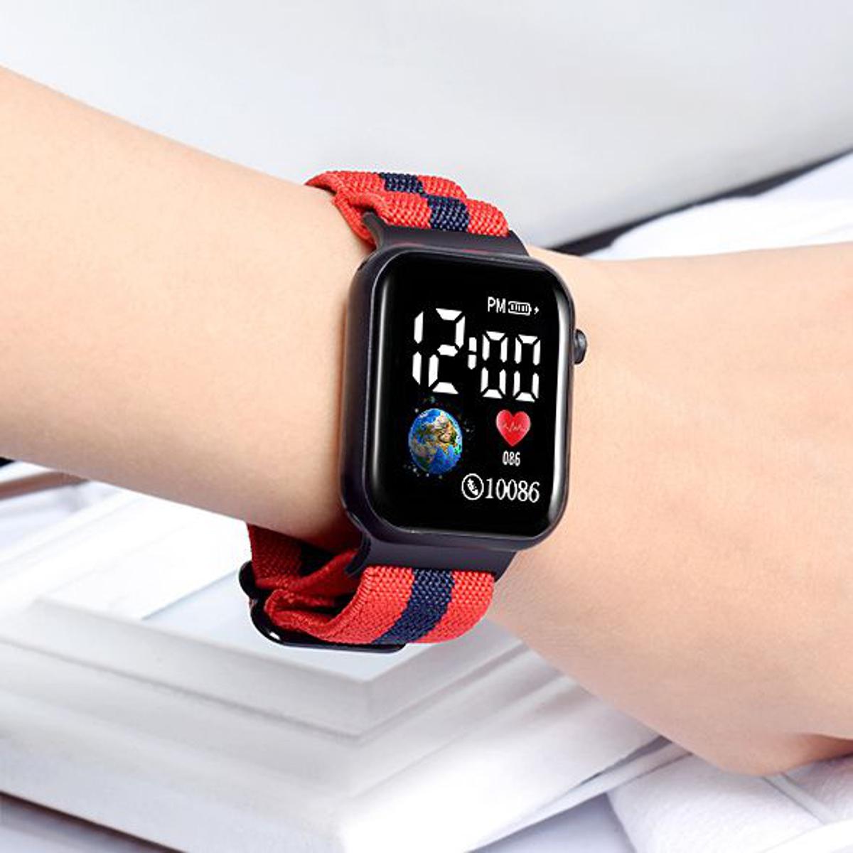 Picture of New LED waterproof electronic watch nylon strap watch European and American style design student watch watch