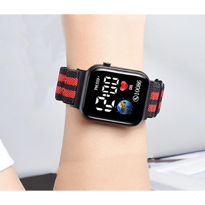 Picture of New LED waterproof electronic watch nylon strap watch European and American style design student watch watch