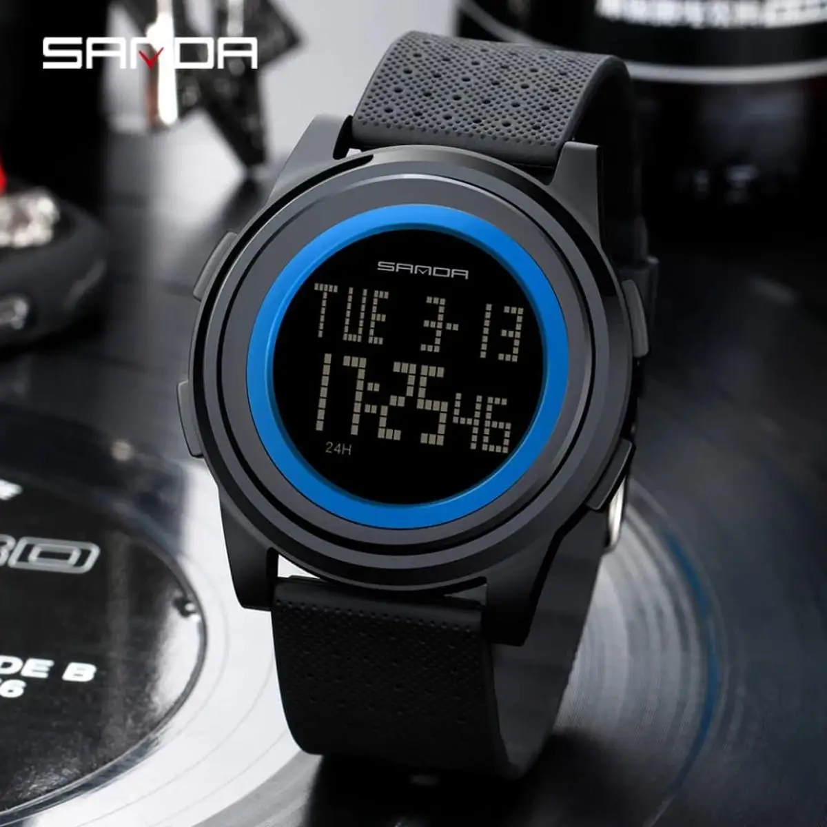 Picture of Sanda Waterproof Digital Watch for men .Black