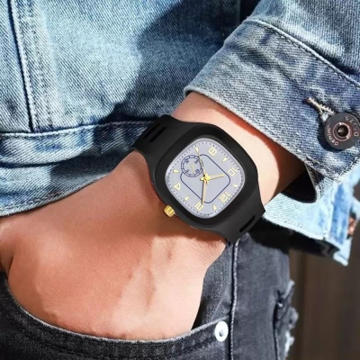 Picture of Lavish indulgent Fashionable Watch Silicone Band Quartz Analog Wrist Watch For Men - Watch For Men - Iconic Style