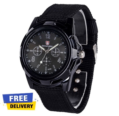 Picture of Fabric Canvas Strap Casual Cool Sport Round Dial WristWatch for men