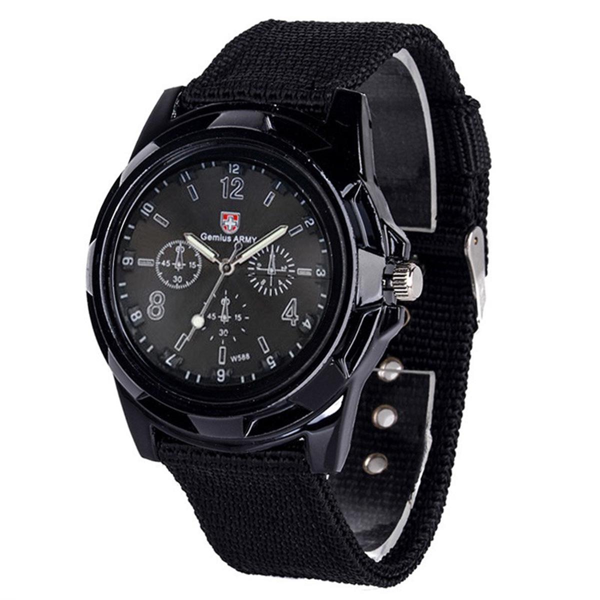 Picture of Fabric Canvas Strap Casual Cool Sport Round Dial WristWatch for men