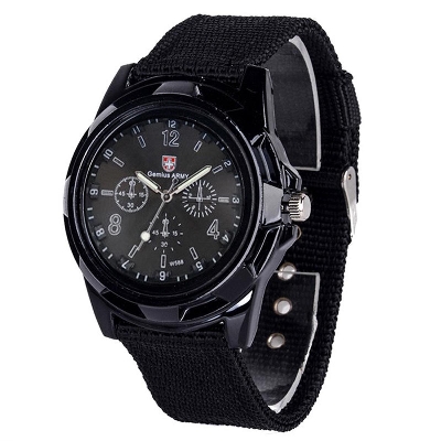 Picture of Fabric Canvas Strap Casual Cool Sport Round Dial WristWatch for men
