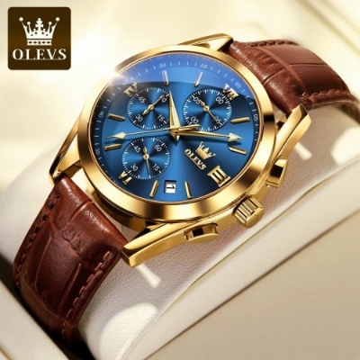 Picture of OLEVS Replica Leather Waterproof Quartz Fashion Watch for Men