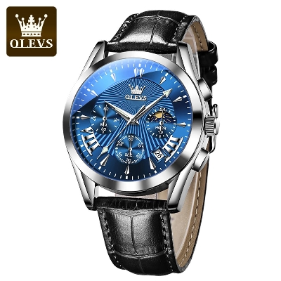 Picture of leather belt luxury fashion chronograph waterproof wrist-watches for men