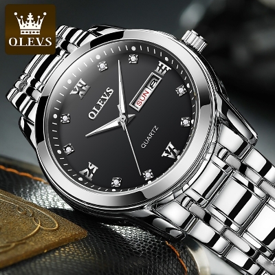 Picture of Olevs 8691 Fashion Stainless Steel Analoge Wrist Watch For Men