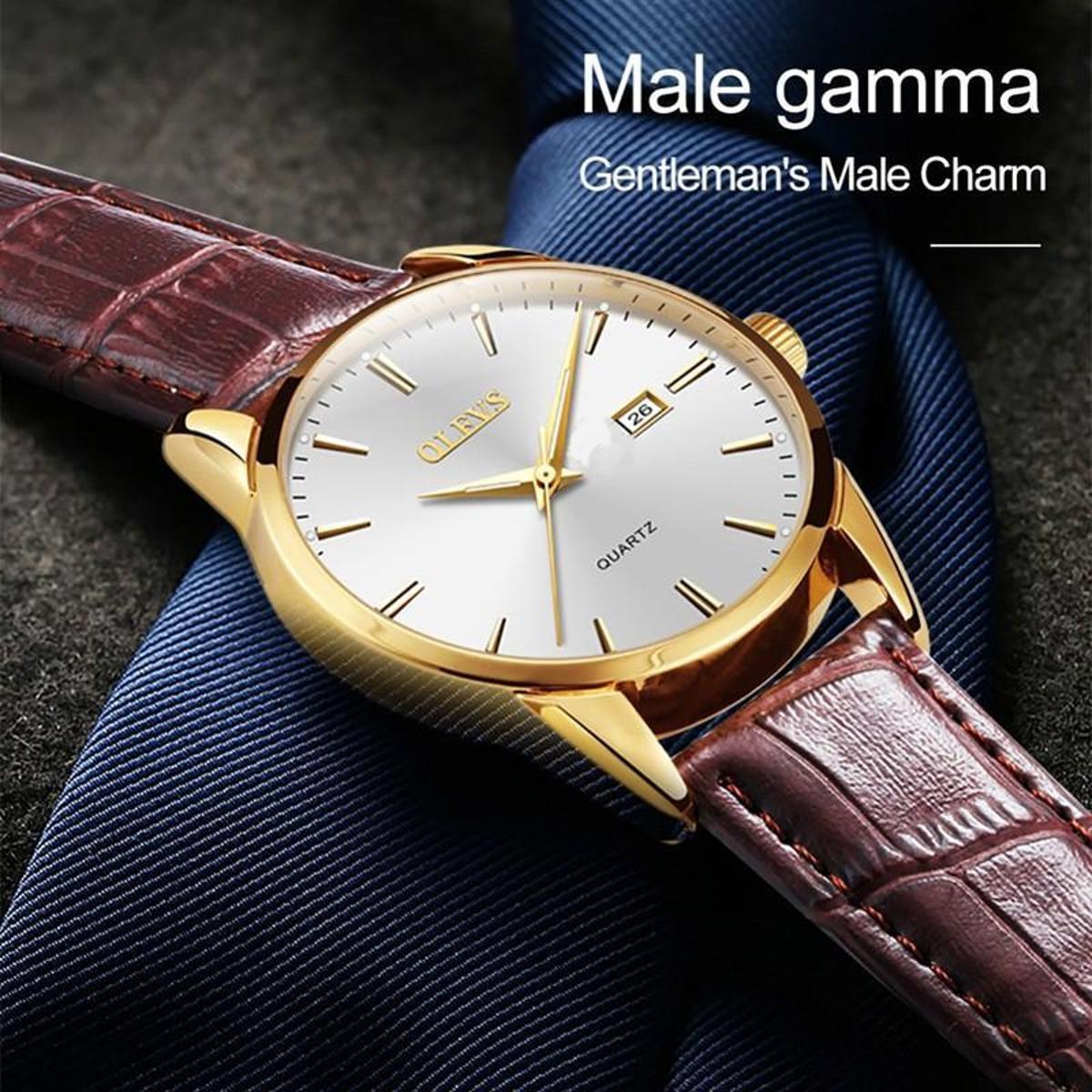 Picture of Brown PU Leather Analoge Wrist Watch For Men