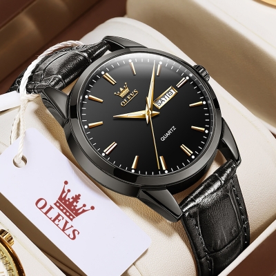 Picture of Olevs 6898 Fashion Leather Japan Movement Watch for Men - Watch-ঘড়ি