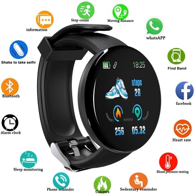 Picture of D18 Smart Watch, Activity Smartband Step Calorie Counter Pedometer Waterproof Smart Watch Watches for Kids Women Men