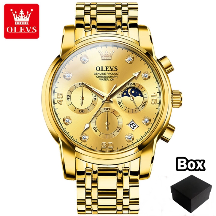 Picture of Top Luxury Olevs 2889 Stainless Steel Top Luxury Quartz Chronograph Fashionable Watch for Men - Watch