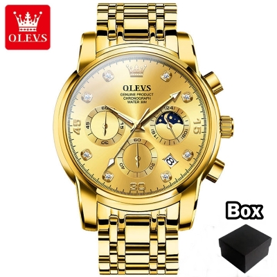 Picture of Top Luxury Olevs 2889 Stainless Steel Top Luxury Quartz Chronograph Fashionable Watch for Men - Watch